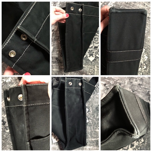 Hermès AUTHENTIC Black & White Stitch Toile Fourre Tout MM Large Canvas Tote Bag - Picture 8 of 16